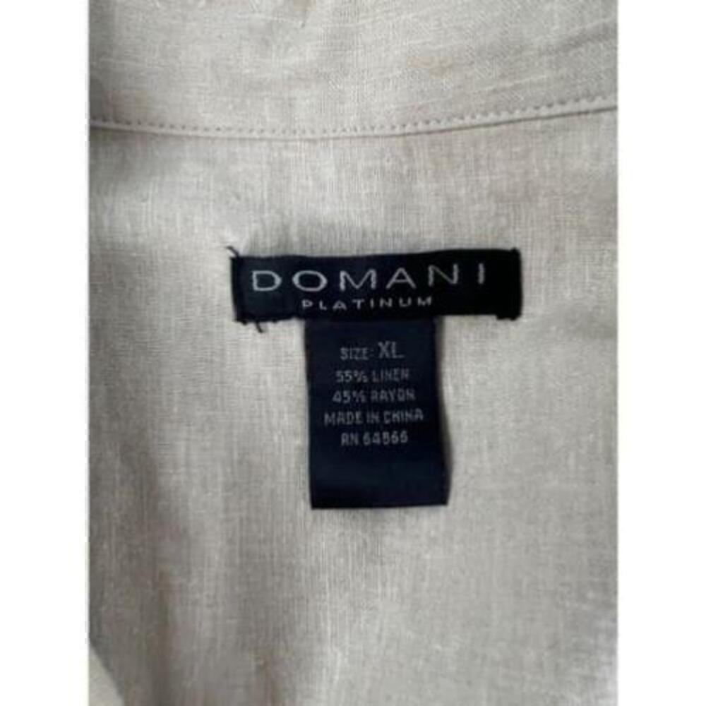 Men’s Domani Platinum Casual Button Down Shirt Size XL Tan/Beige Short Sleeve - Picture 4 of 4